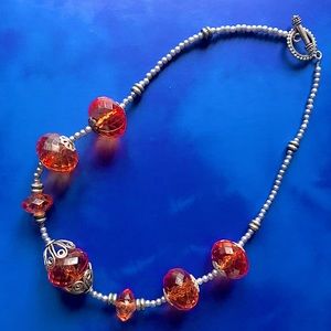 Artsy boutique orange choker necklace